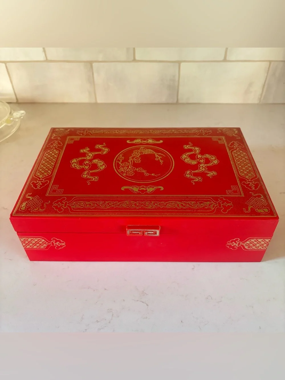 Vintage Red Leatherette 12